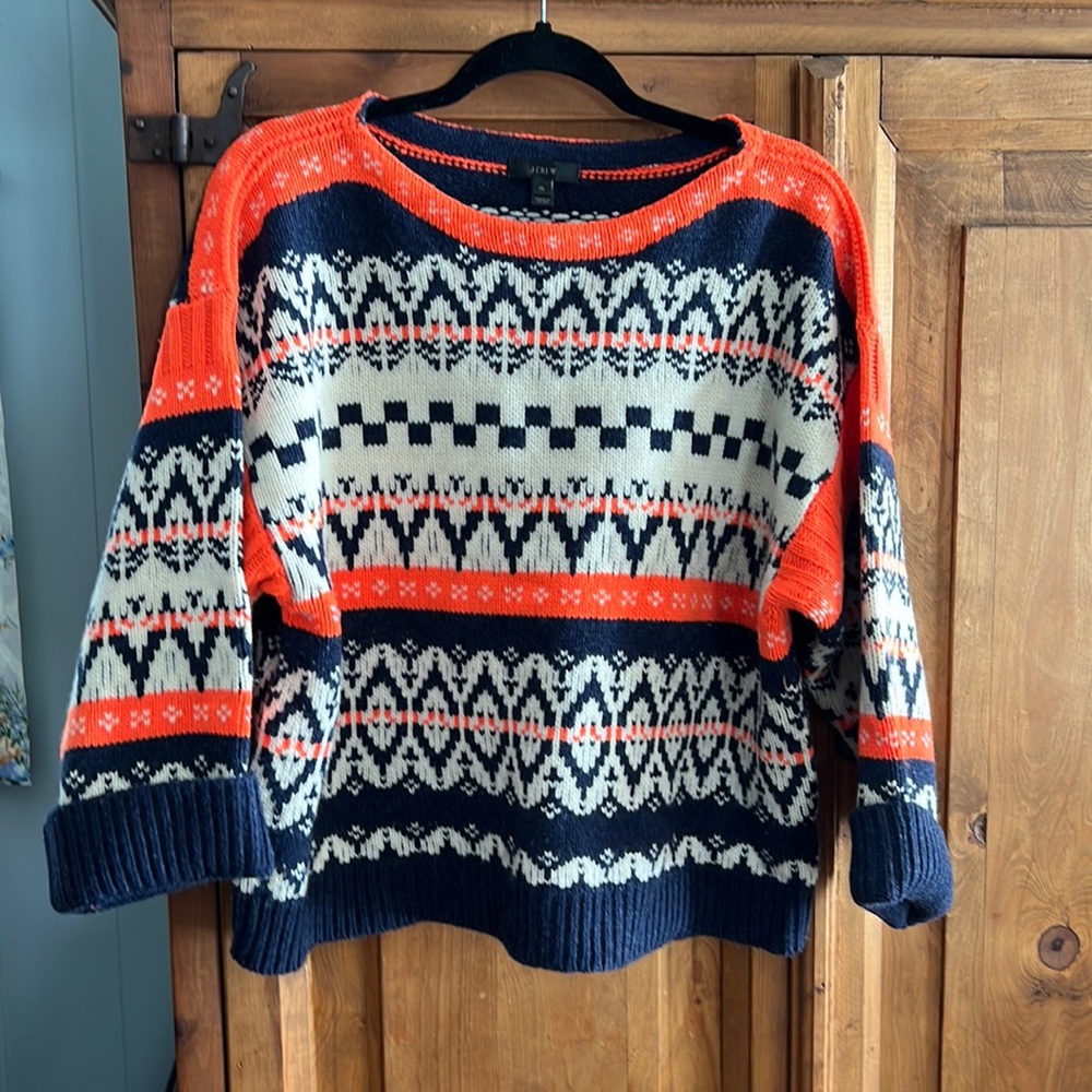 J.Crew Orange Crop Wool Sweater XL